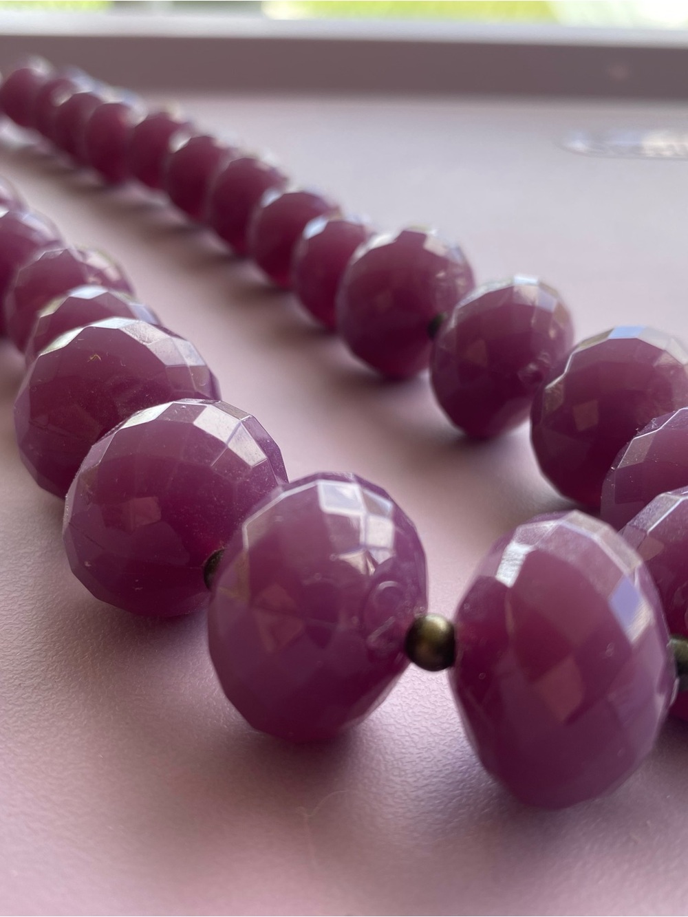 Faceted Purple Bead Necklace - Women Jewelry